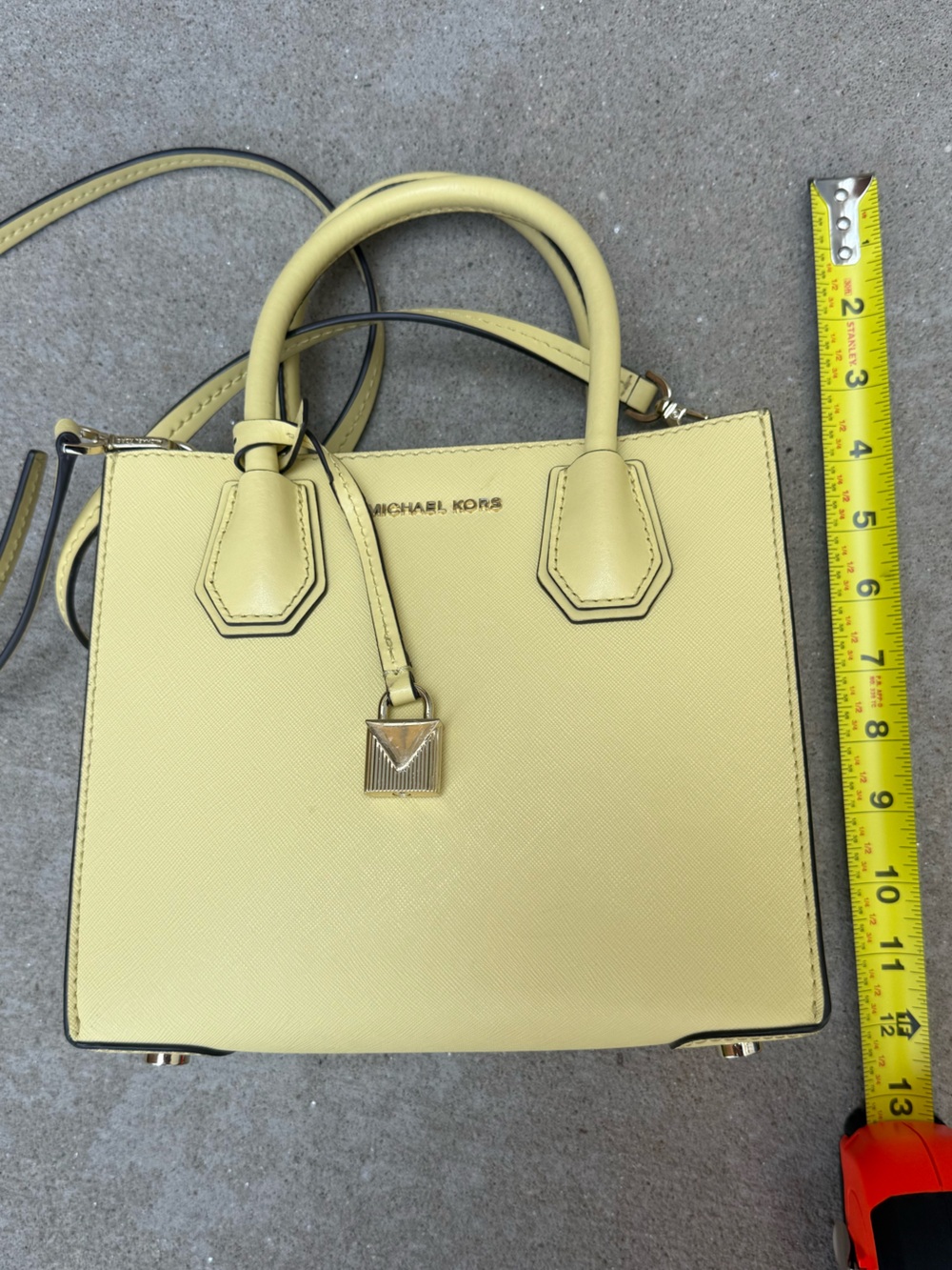 Michael Kors Pale Yellow / Butter Yellow Saffiano Mini Satchel - Picture 3 of 9